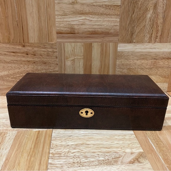 Brown Faux Leather Watch Box and Jewelry Organizer - Picture 2 of 11
